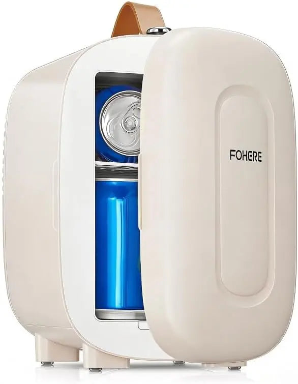 FOHERE Mini Frigo de Chambre 5 Litres/ 6 Canettes – blanc