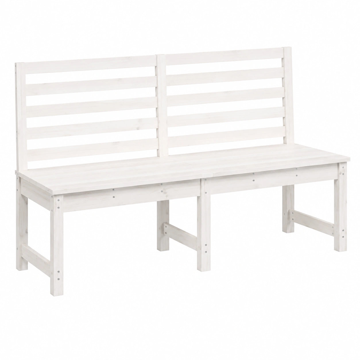 Banc, en bois massif, coloris blanc, pour les espaces de vie