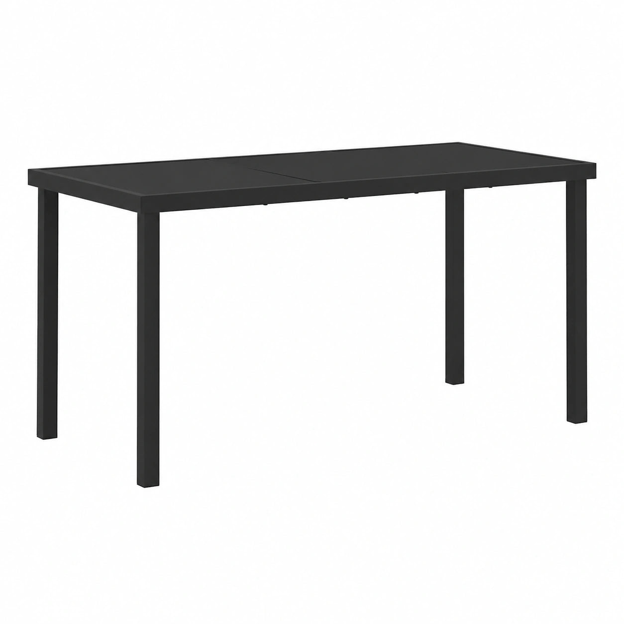 Table, en métal, coloris noir, 140 x 70 x 73 cm, pour les espaces de vie