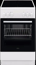 AEG Cuisinière sur pied avec plaque de cuisson vitrocéramique – CCB50090BW, blanc