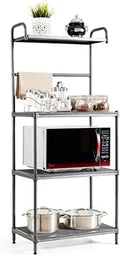 COSTWAY Support pour Micro-Ondes à 4 Niveaux - Étagère de Cuisine en métal - Étagère sur Pied