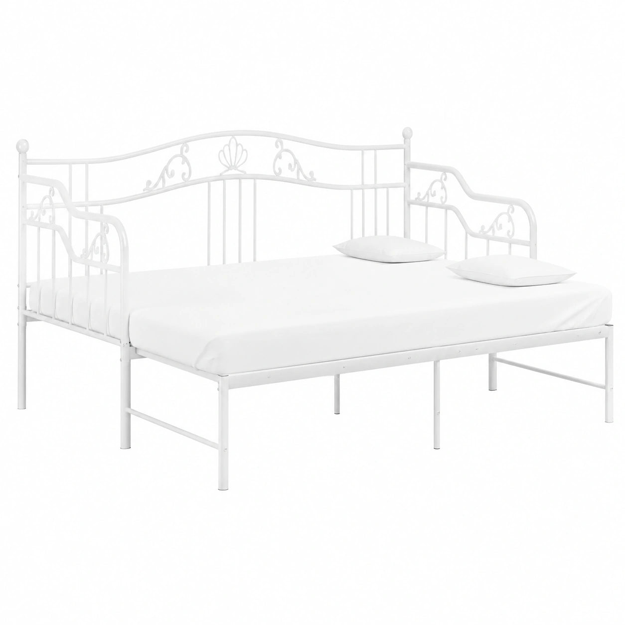 Canapé convertible, en métal, extensible, coloris blanc, 90 x 200 cm, pour le salon ou la chambre d’amis