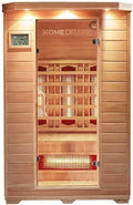 Home Deluxe Cabine infrarouge REDSUN M VSS - 120 x 105 x 190 cm - pour 2 personnes – 300 W / 1800 W, orange/beige