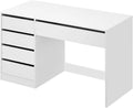ESituro Bureau d'Ordinateur avec 5 Tiroirs – 120 x55 x75 cm, blanc