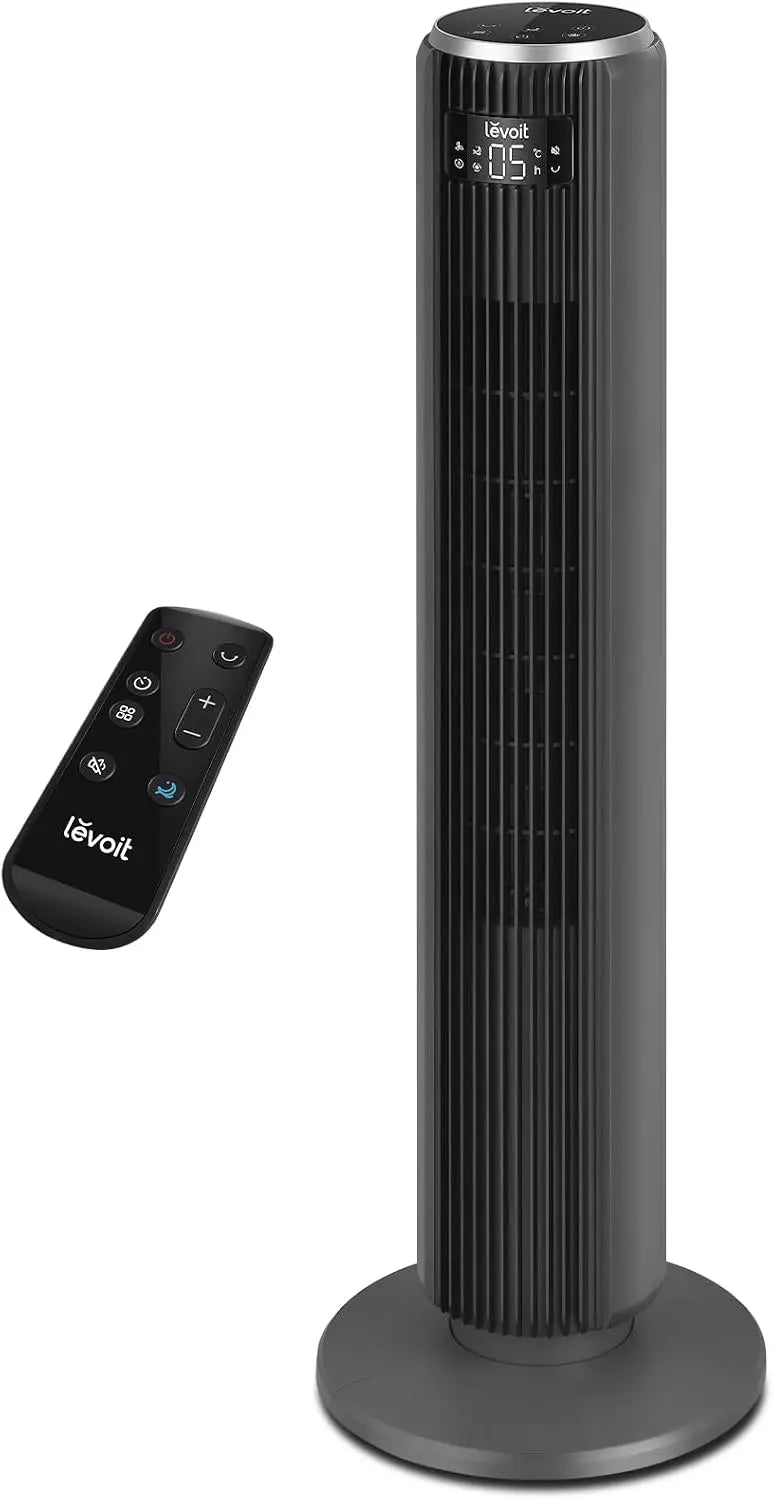 Levoit Ventilateur Colonne 5 Vitesses 4 Modes Télécommande – LTF-F361-AEU, gris/noir