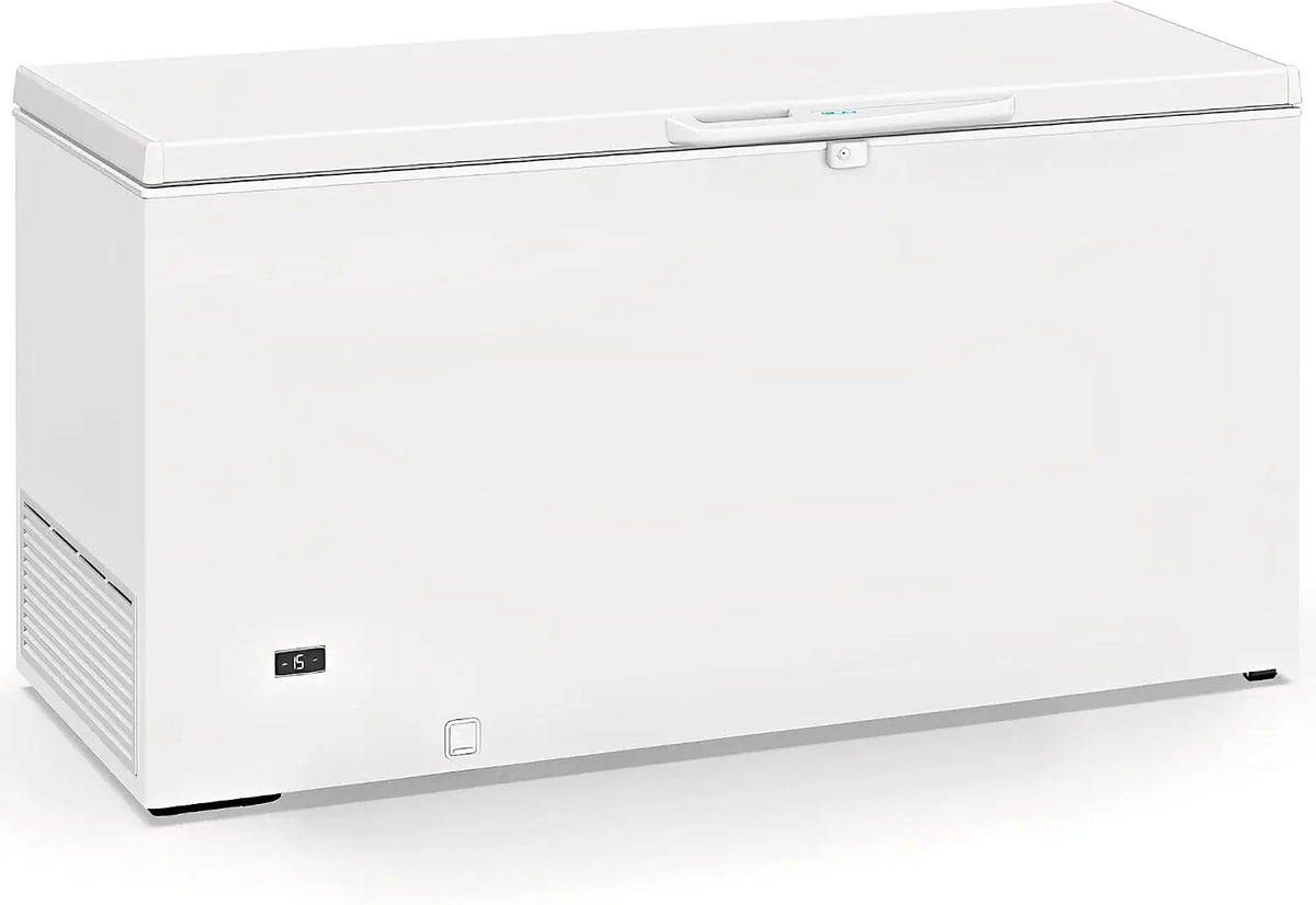 MBH - Congélateur coffre professionnel 439L 160 cm avec couvercle. Congélateur horizontal industriel – 195 W, 1600 x 660 x 850 mm, 50 Hz, gris