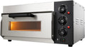 Four à Pizza Électrique Compact Ø40 cm - 2000W - Pierre Réfractaire - Température 350°C - Inox – argenté