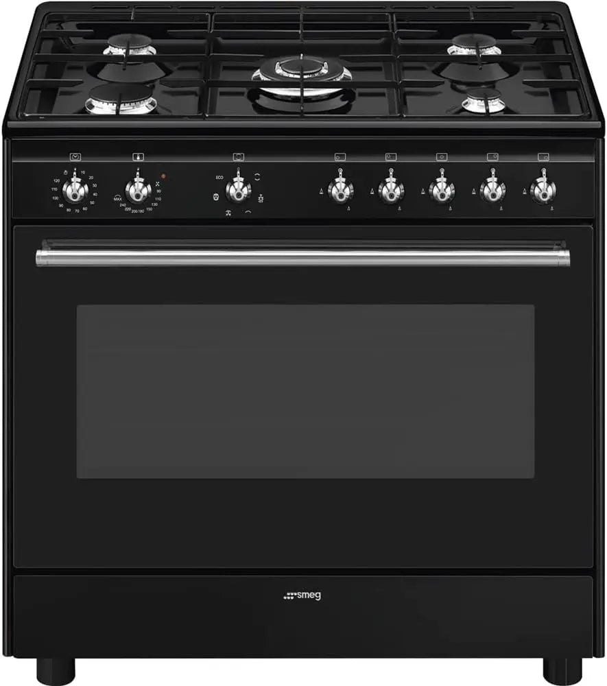 Smeg cuisinière CX91GMBL – 2900 W, 1,21 kWh / 0,98 kWh, noir/gris