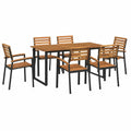 Salon de jardin, en métal, 7 pièces, pour la terrasse ou le jardin