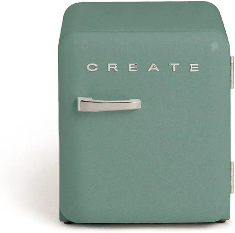 CREATE / RETRO FRIDGE 50 argenté/Réfrigérateur vert sauge poignée argentée / 85W – 48 L, 50 x44 x49,8 cm