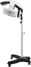 Bonnet de séchage pour salon de coiffeur avec pied réglable en hauteur – 1500 W, 63 × 62 × 164 cm, gris/noir