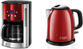 Russell Hobbs Machine à Café – 2400 W, 1,8 L / 1 L, argenté/rouge