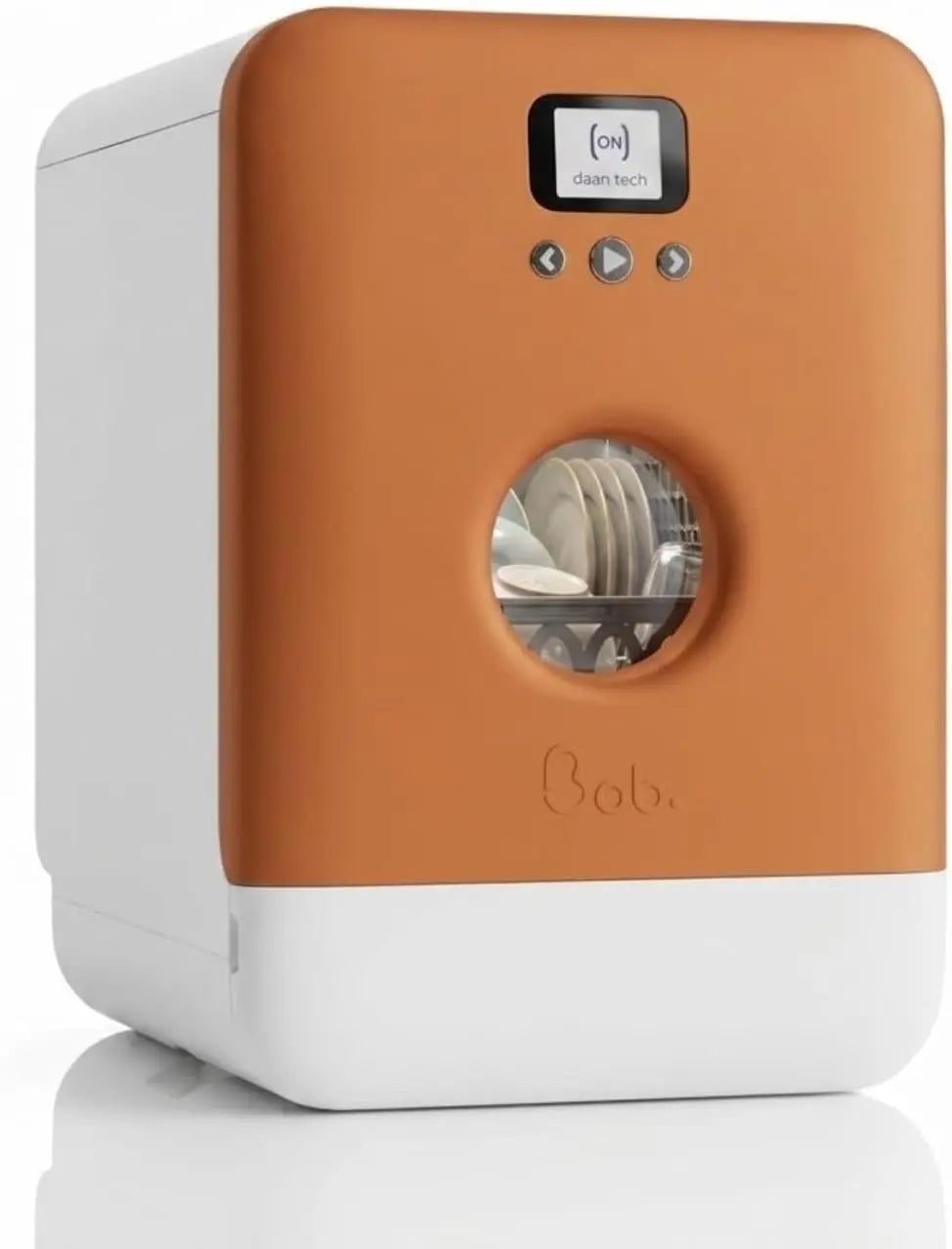 DAAN TECH Bob - Lave-vaisselle Compact 3 Couverts Encastrable - Pose Libre – orange/gris