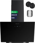 Hotte Aspirante Inclinée 60cm Classe A+++ – 380 m³/h, noir