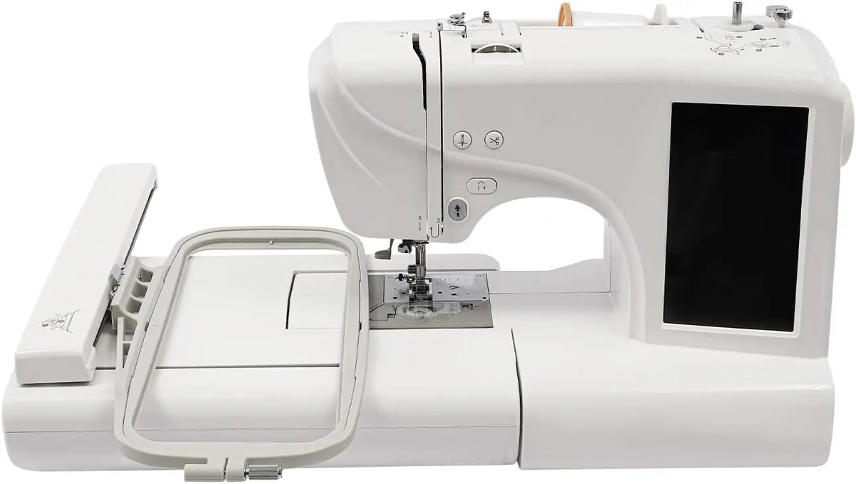 Machine à coudre automatique avec écran LCD 7' 650 tr/min Blanc – 45 W, 43*38*35 cm, 60 Hz