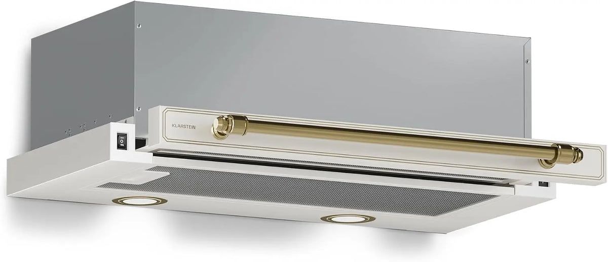 Klarstein Victoria Hotte Aspirante 60 cm - à Tiroir Rétro – 358 m³/h, crème