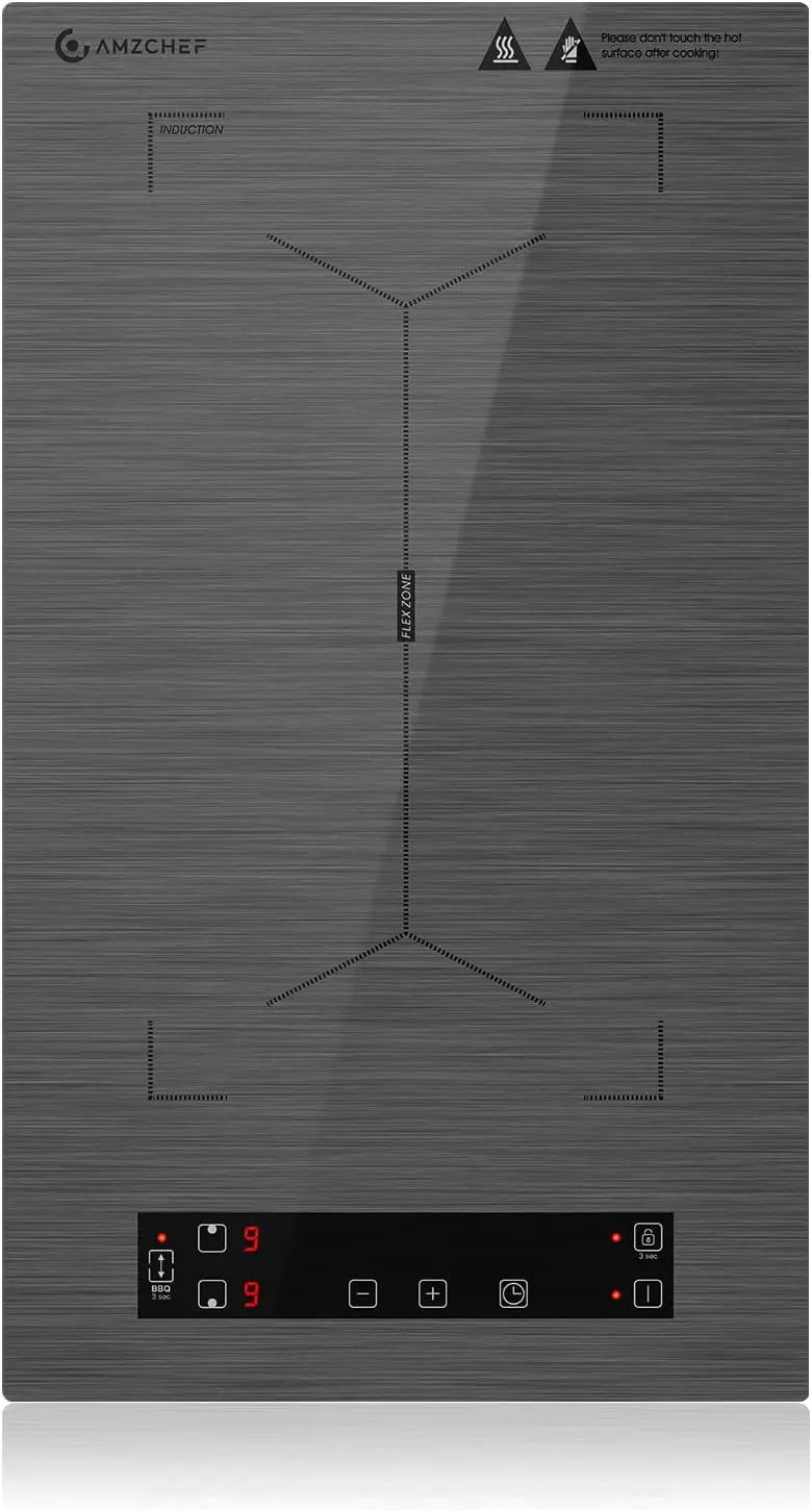 AMZCHEF Plaque à induction 2 feux – 3300 W, 60 Hz, gris