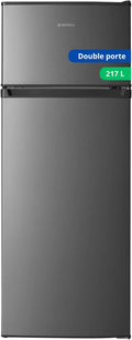GEDTECH Refrigerateur congelateur haut - GE217DPSL argenté - capacité 217L - Classe E