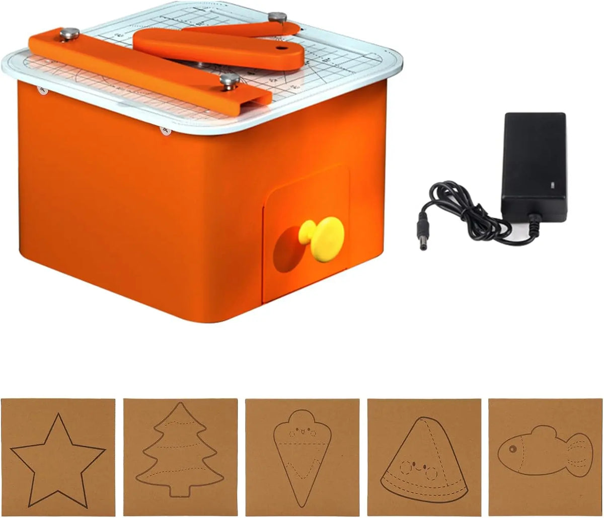 Coupe-carton électrique Outil de Coupe Artisanal Sûr pour Enfants Machine de Découpe Cercle -carton – 45 W, orange/rouge