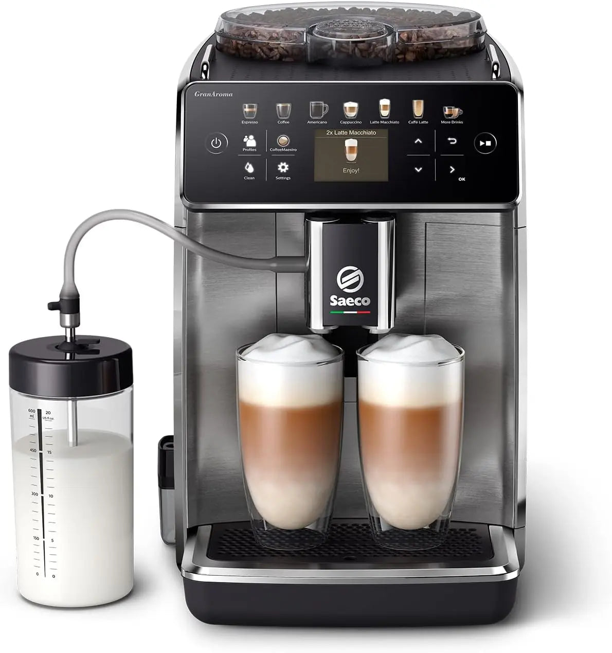 Saeco Expresso broyeur GranAroma - 16 Boissons – SM6585/00, gris