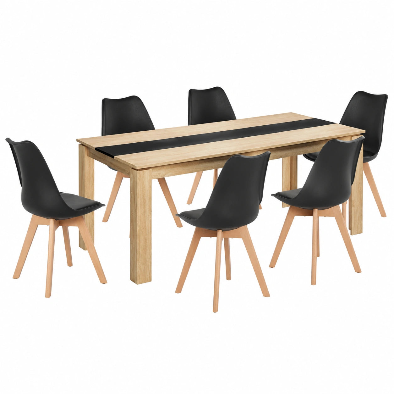 Table, en chêne, coloris noir, pour les espaces de vie
