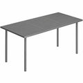 Table à manger, en métal, 6 places, 165 x 80 cm, coloris gris, pour la salle à manger