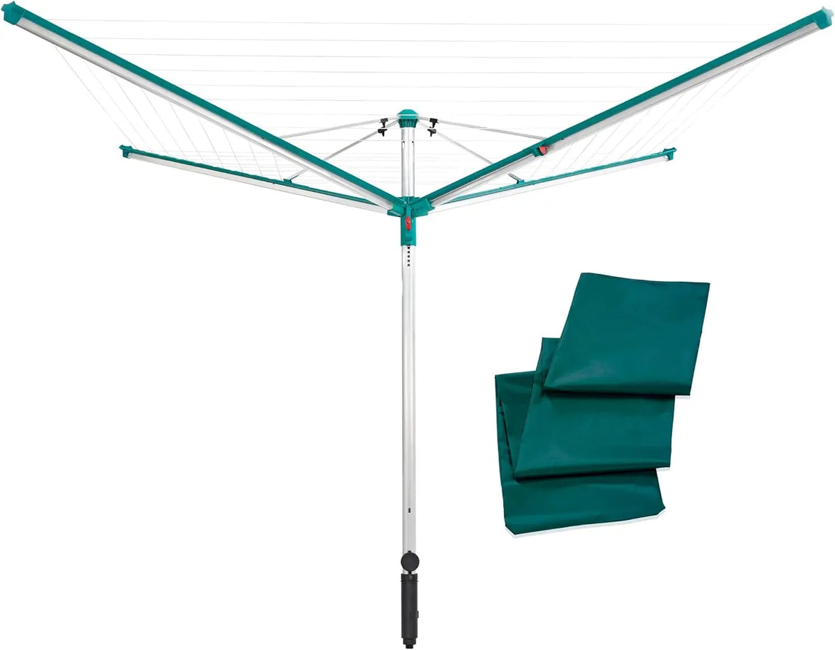 Leifheit Séchoir Parapluie Linomatic 600 Deluxe Cover – vert/gris