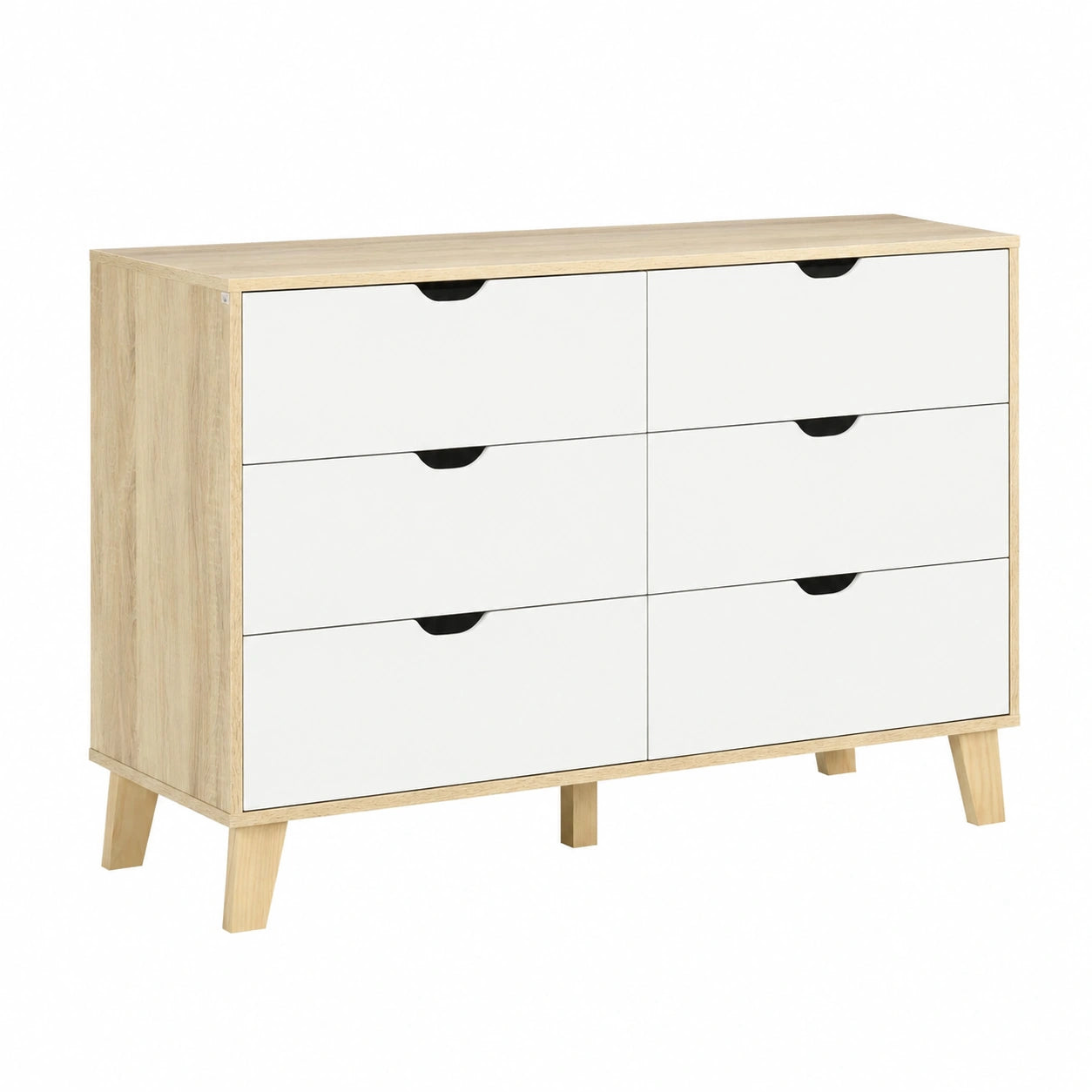 Commode, avec rangement, avec tiroirs, 120 x 40 x 76 cm, coloris blanc, pour la chambre ou le salon