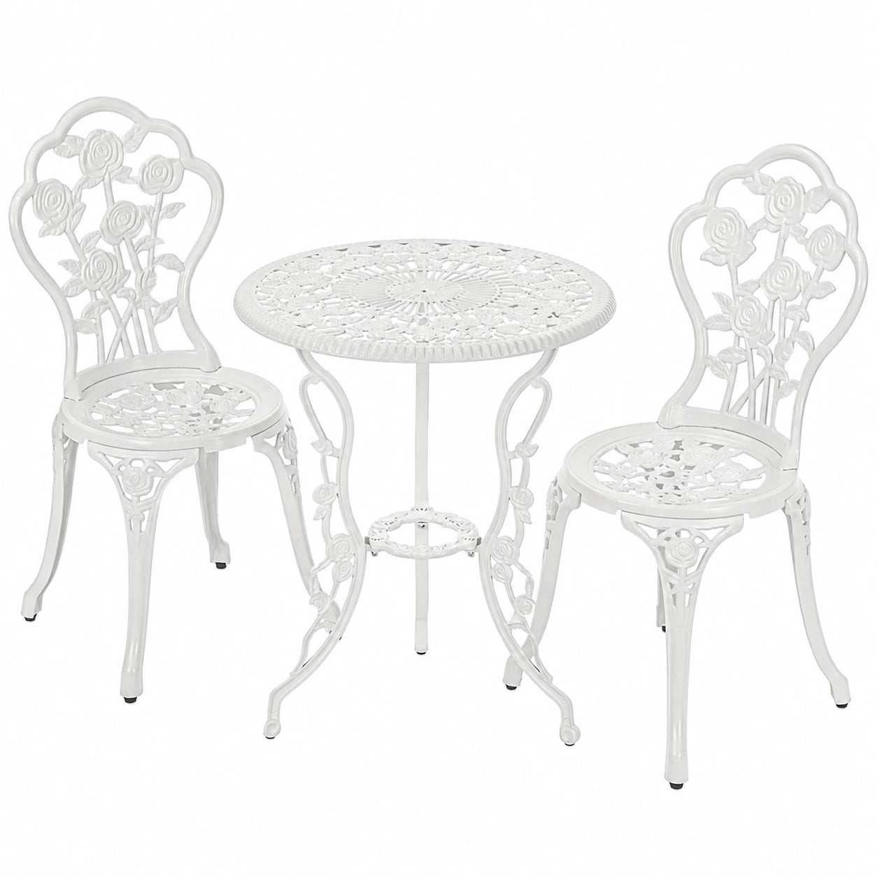 Salon de jardin, en aluminium, 2 places, coloris blanc, pour la terrasse ou le jardin