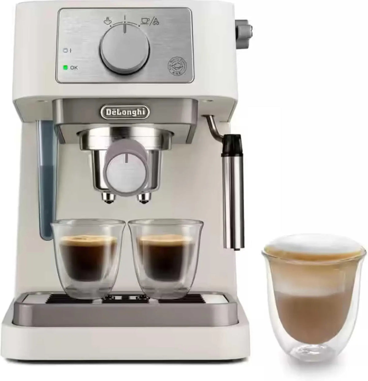 De'Longhi Stilosa - Machine à Espresso Manuelle avec Mousseur à Lait Manuel – gris