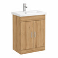 Ensemble de meubles de salle de bain, en chêne, avec rangement, avec étagères, pour la salle de bain