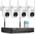 5MP Kit Camera Surveillance Exterieure – 1 To, gris/noir