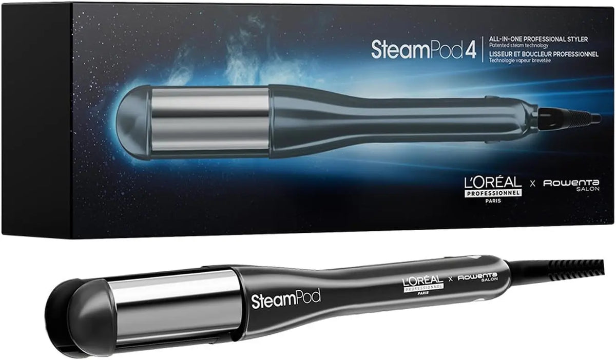 STEAMPOD 4 - Lisseur Boucleur Vapeur - Idée Cadeau - 95% De Dommages En Moins - Coiffage Rapide - 3 – noir/gris/bleu