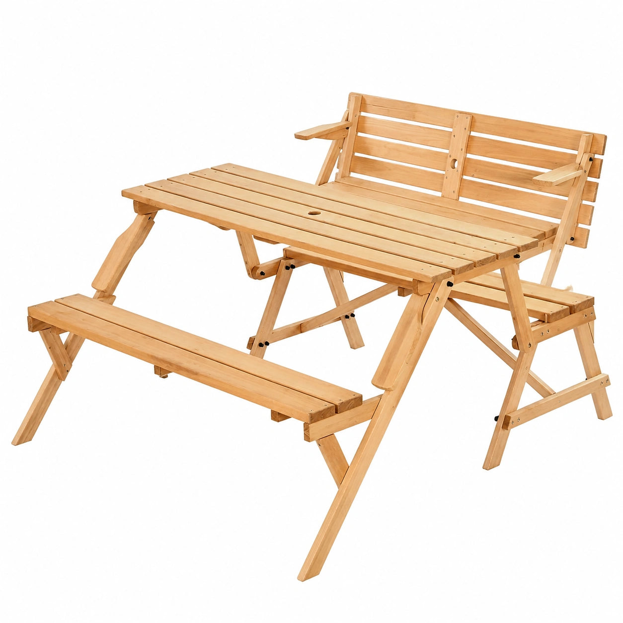 Parasol, pliable, coloris marron, pour la terrasse ou le jardin