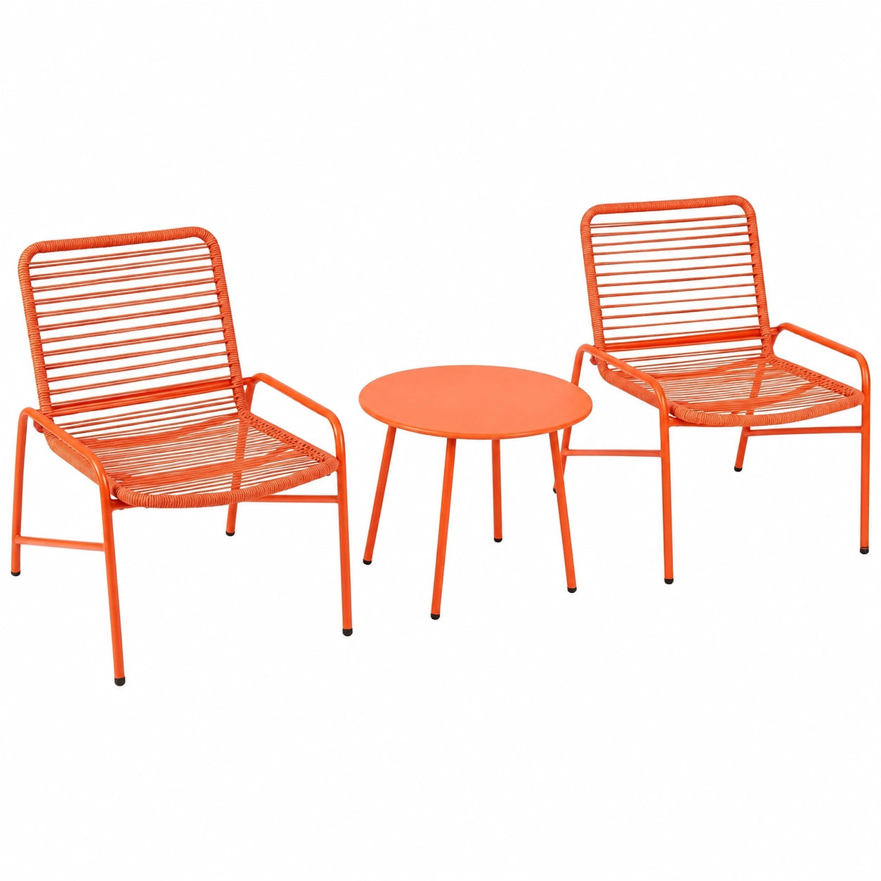 Salon de jardin, avec 2 fauteuils, en métal et résine tressée, 3 pièces, pour la terrasse ou le jardin