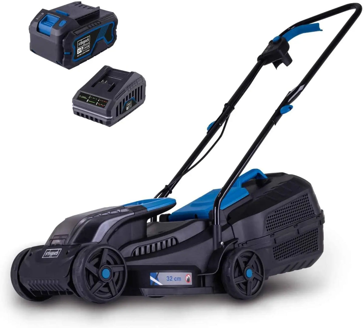 Scheppach Tondeuse à Gazon sans Fil BC-MP320-X 20V - Batterie + Chargeur – gris/noir