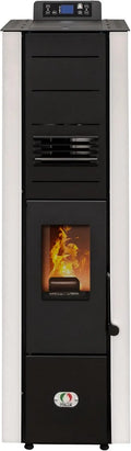STUFE A PELLET ITALIA Colonna 10 Kw WiFi - Poêle à Air Ventilé Efficacité 85% Chauffe 80m² Design Super
