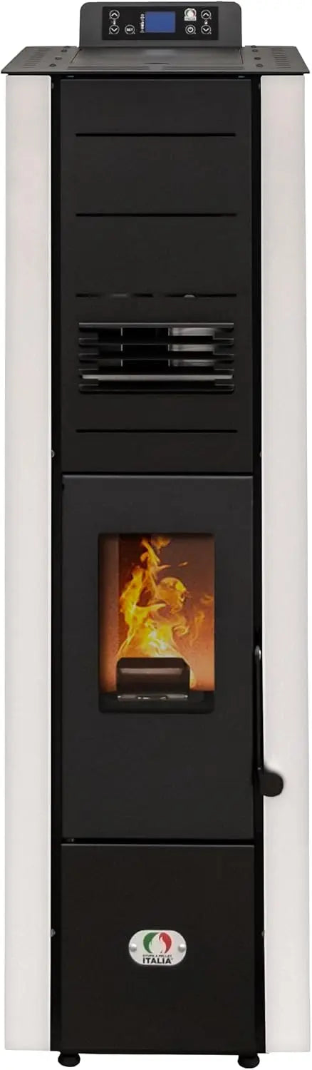 STUFE A PELLET ITALIA Colonna 10 Kw WiFi - Poêle à Air Ventilé Efficacité 85% Chauffe 80m² Design Super