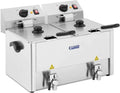 Royal Catering Friteuse Électrique De Restaurant Double Cuve Vidange Professionnelle RCEF 13D-EGO 2 x 3 – 13 l, argenté