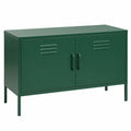 Buffet, en métal, avec portes, coloris vert, pour la salle à manger ou le salon