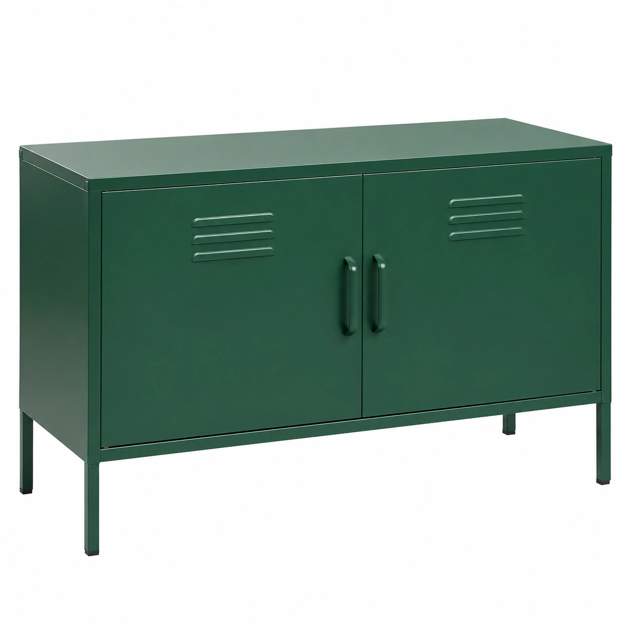 Buffet, en métal, avec portes, coloris vert, pour la salle à manger ou le salon