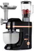 Klarstein Robot Patissier Multifonctions – 1800 W, 5 L / 1,5 L, noir/gris