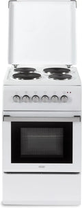 DL554EWP2 Cuisinière Electrique avec Four 4 Brûleurs 50 x 55 cm Blanc Classe énergétique A – 2325 W, 0,7 kWh