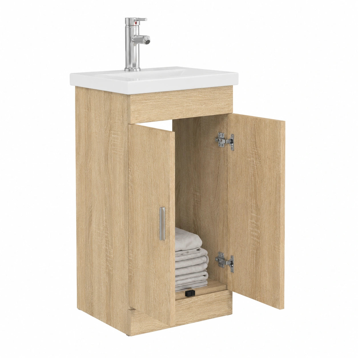 Ensemble de meubles de salle de bain, avec rangement, avec étagères, en chêne, pour la salle de bain