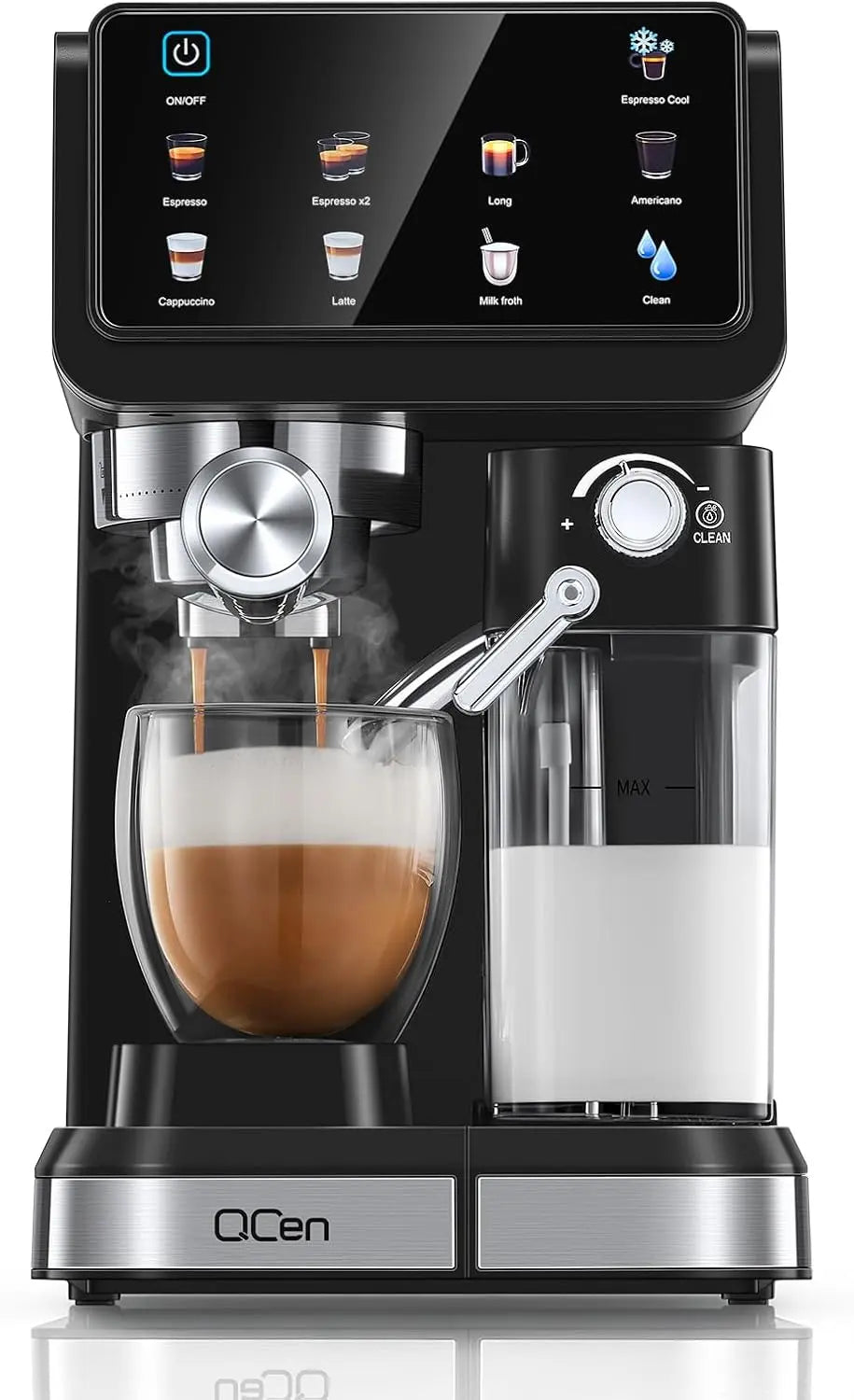 QCen Machine à filtre 20 bar – noir/gris
