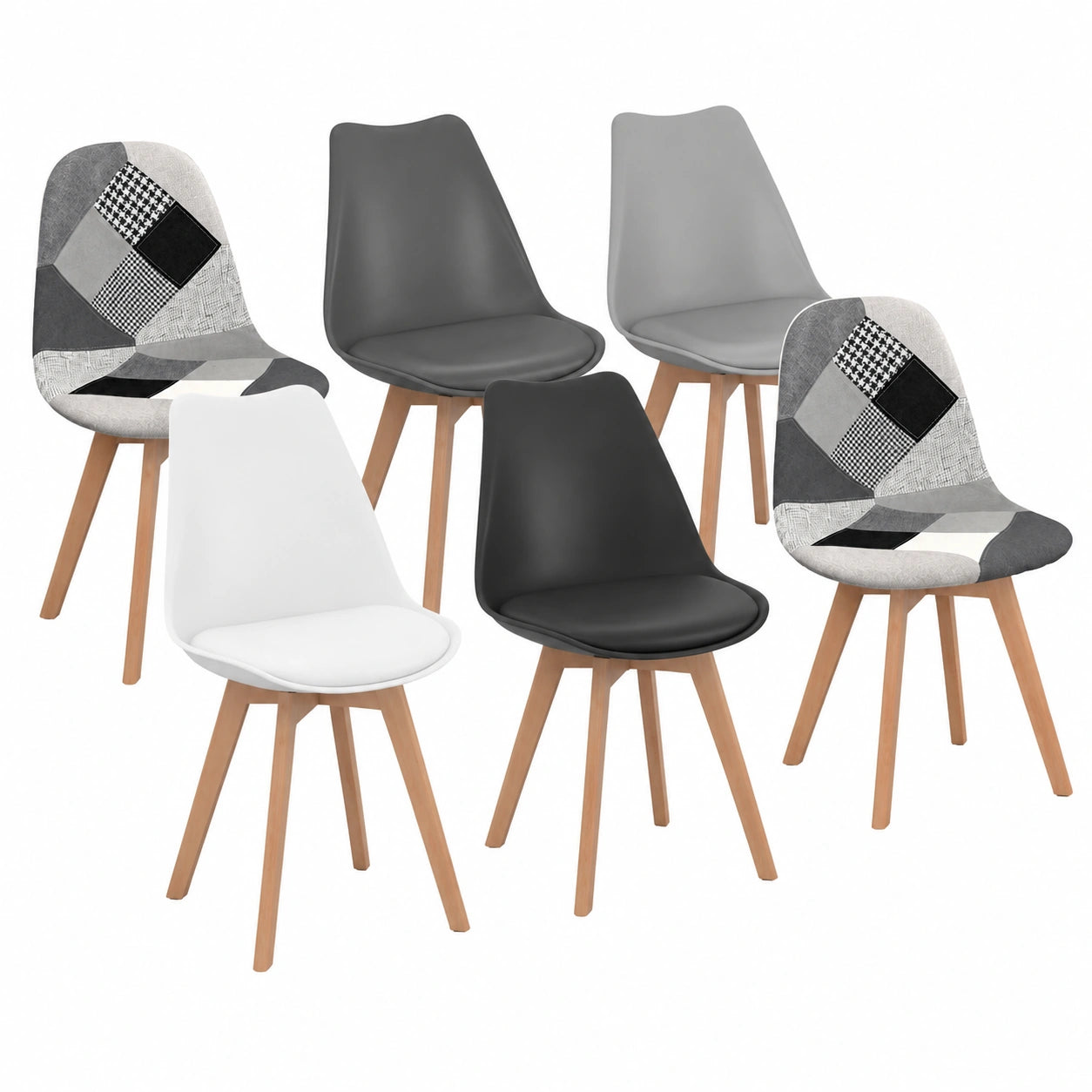 Chaise, coloris noir et blanc, pour la salle à manger ou la cuisine