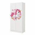 Armoire, avec portes, coloris blanc, pour la chambre