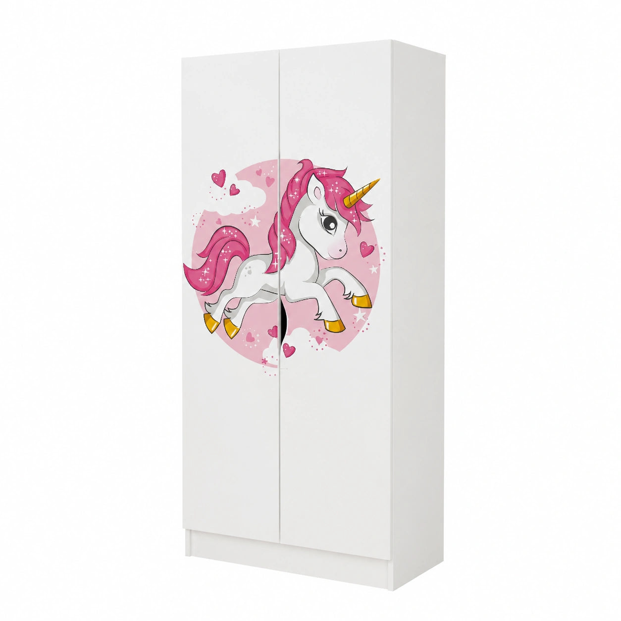 Armoire, avec portes, coloris blanc, pour la chambre