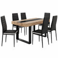 Table à manger, avec 6 chaises, coloris noir et blanc, pour la salle à manger