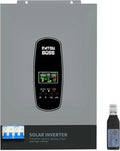 DATOUBOSS Onduleur Hybride Solaire 6200W,48V CC vers 230V CA,120A MPPT – 6200 W / 8500 W, sans batterie, gris/noir
